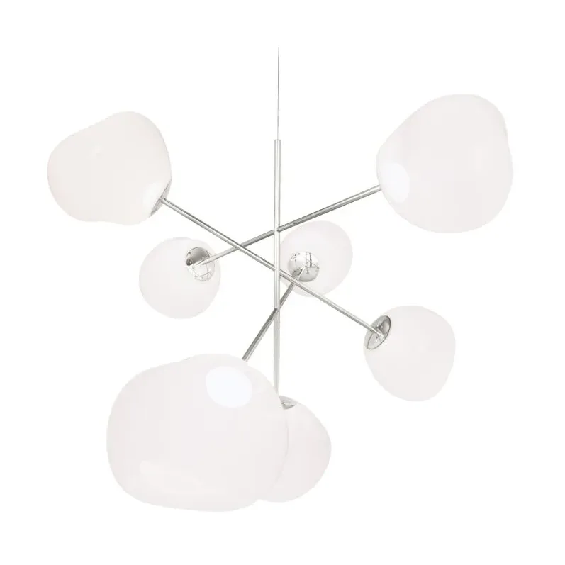 Melt Chandelier large Kronleuchter LED 196 cm Opal-silver von Tom Dixon – Produktfoto