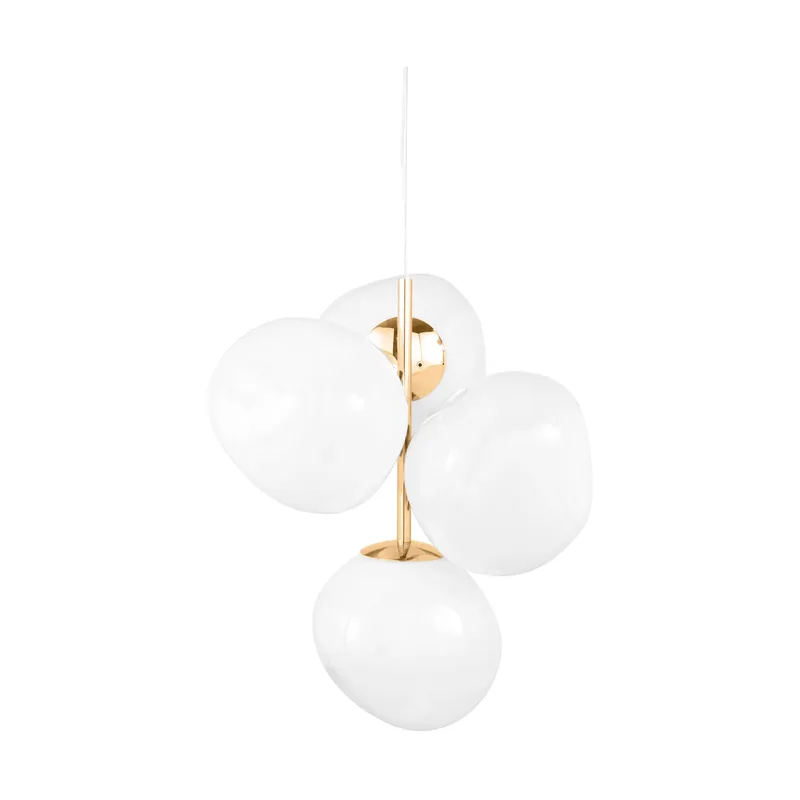 Melt Chandelier mini Kronleuchter LED 63,4 cm Opal-gold von Tom Dixon – Produktfoto