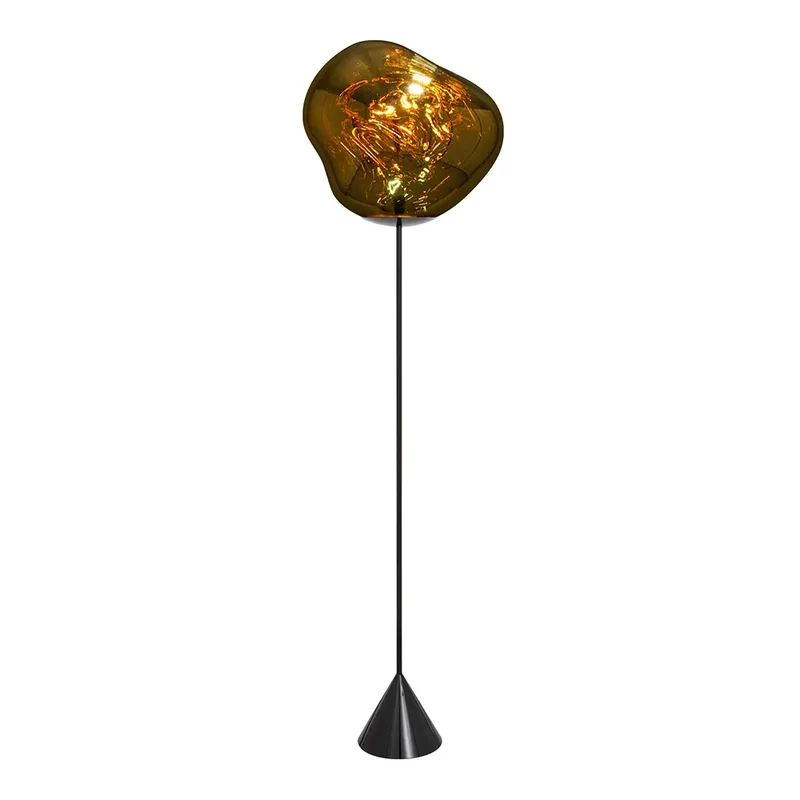 Melt Cone Slim Stehlampe Gold LED van Tom Dixon – productfoto