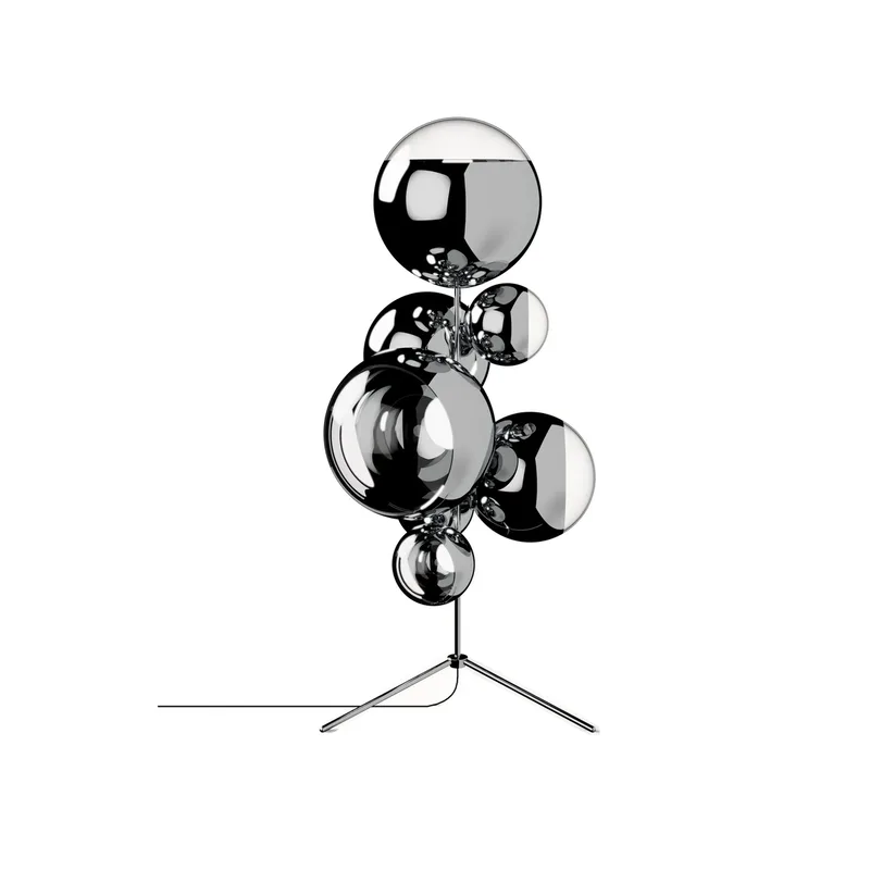Mirror Ball chandelier Stehleuchte LED 181 cm Silver von Tom Dixon – Produktfoto