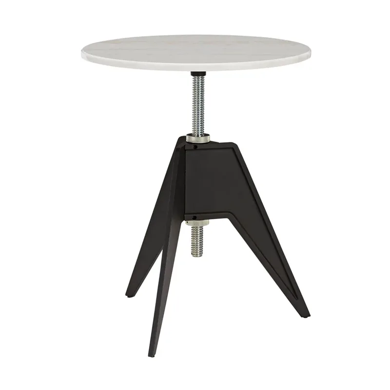 Screw Café-Tisch Ø60 cm White marble-cast iron by Tom Dixon – product photo