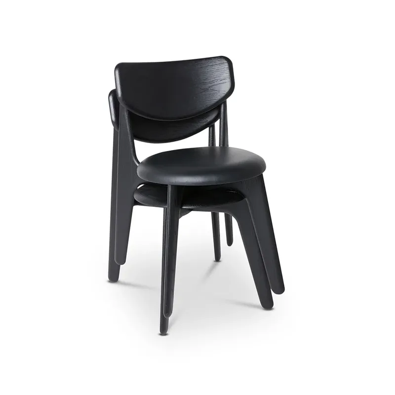 Slab esszimmerstuhl gepolstert schwarz von Tom Dixon – Produktfoto