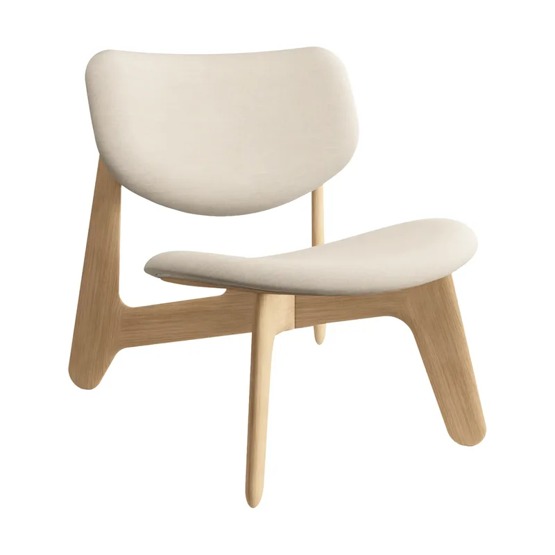 Slab Loungesessel gepolsterter Sitz Natural brushed oak-Linara 05 CMHR Cream von Tom Dixon – Produktfoto