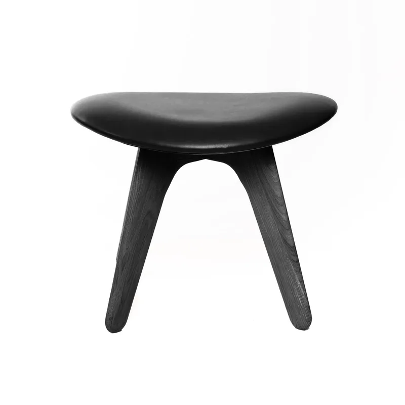 Slab Ottoman 45x55 cm Black ash-black leather de Tom Dixon – photo du produit