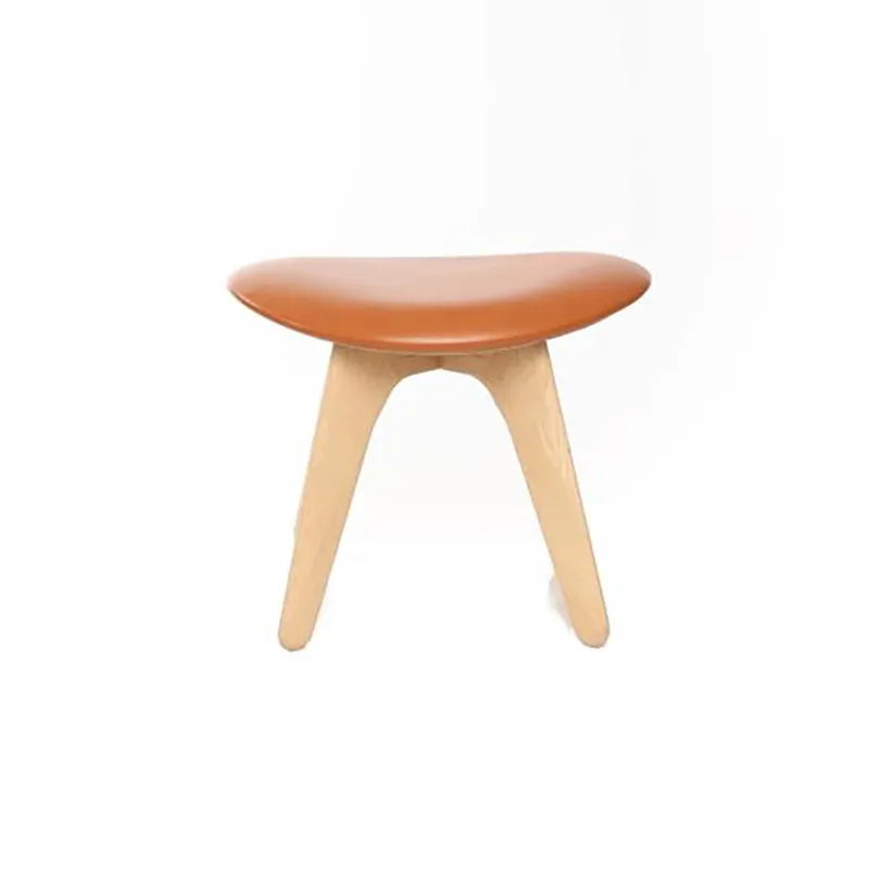 Slab ottoman naturholz cognac leder von Tom Dixon – Produktfoto