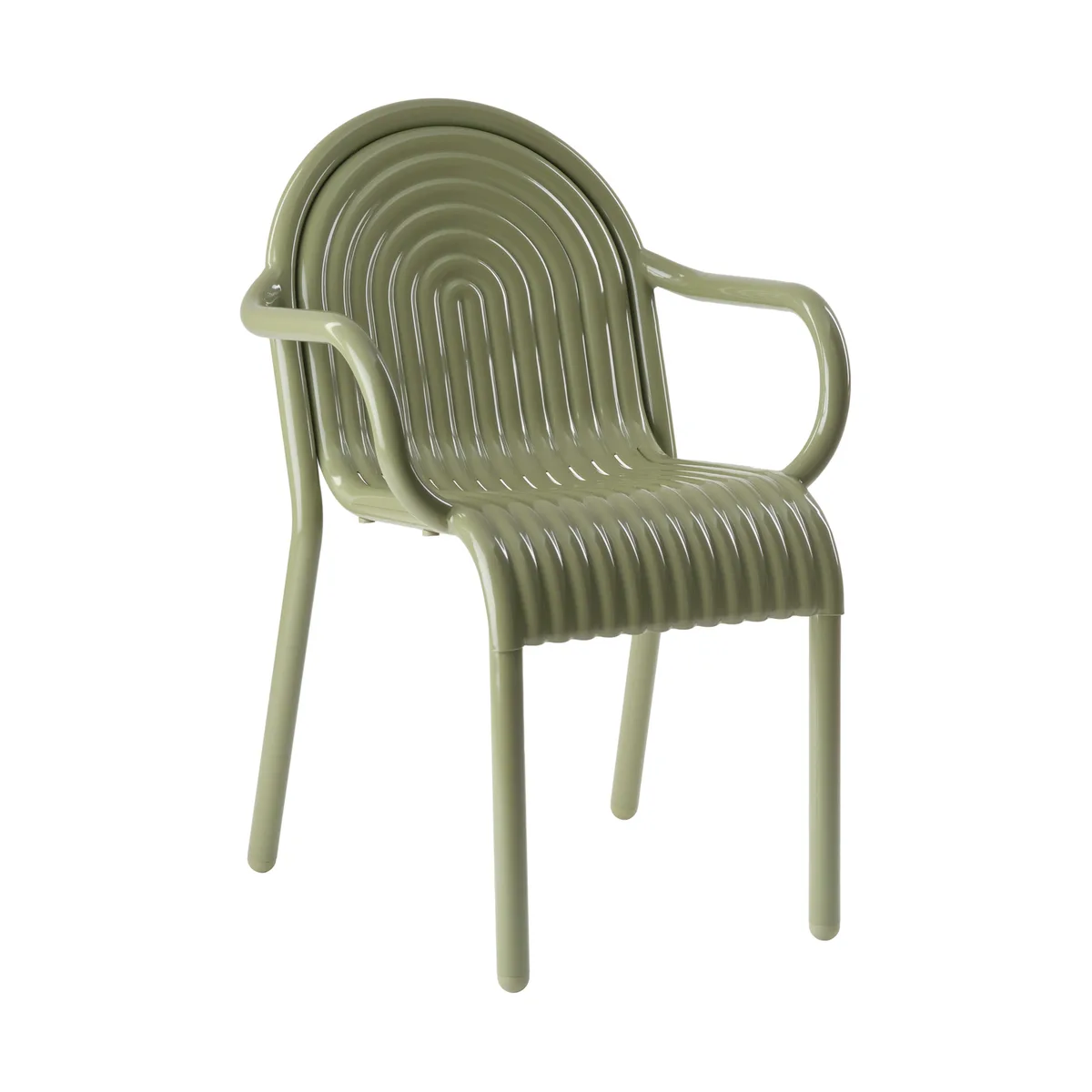 Stapelbarer Sessel Groove - Grün - Aluminium - Designer Tom Dixon de Tom Dixon – photo du produit
