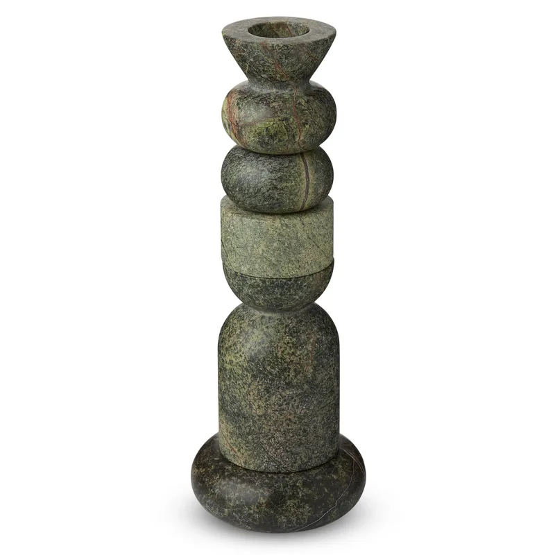 Stone Stacking Kerzenhalter groß Grün von Tom Dixon – Produktfoto