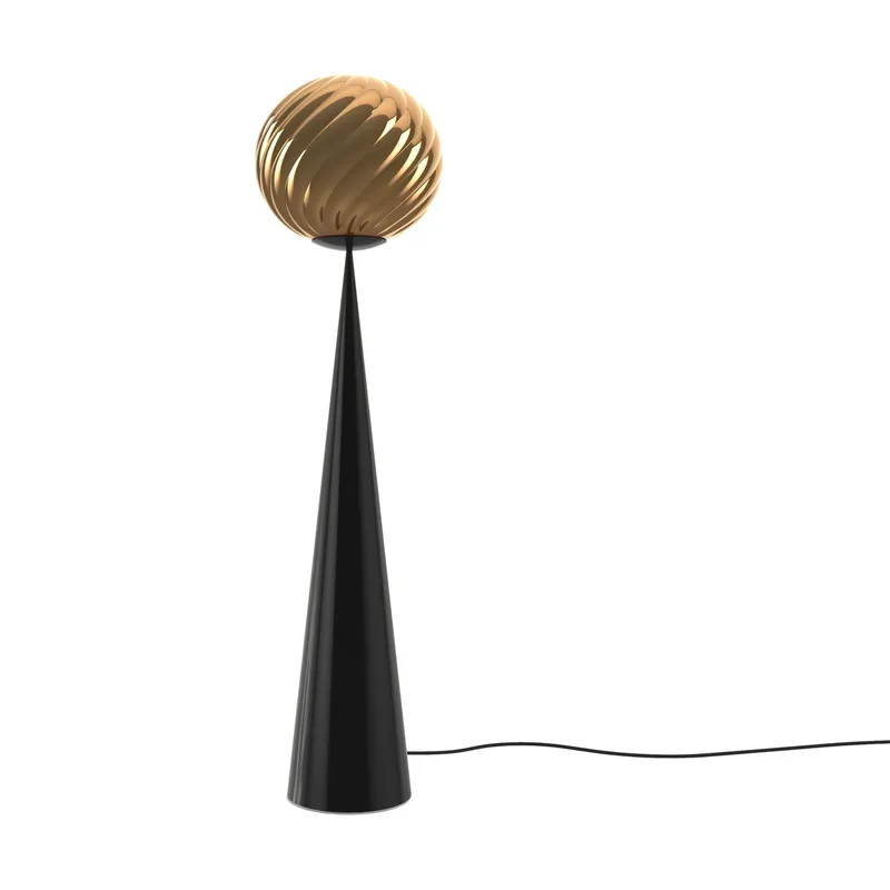 Whirl cone Tablett Stehlampe Gold-black de Tom Dixon – photo du produit