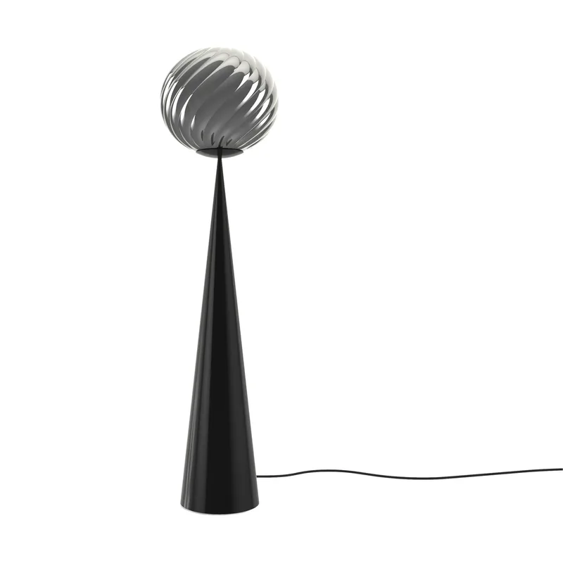 Whirl cone Tablett Stehlampe Silver-black fra Tom Dixon – produktbillede