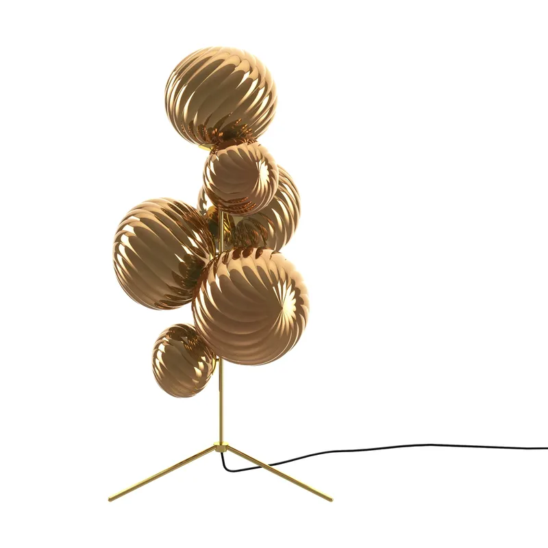 Whirl Kronleuchter Stehleuchte Gold von Tom Dixon – Produktfoto