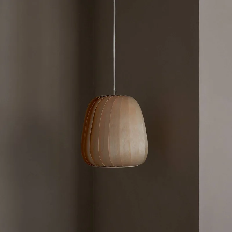 hanglamp ST906, berkenhout, 27 cm, hout, E27 by Tom Rossau in Licht hout – product photo