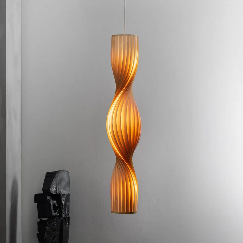 hanglamp TR4 Anniversary, berkenhout, 137 cm by Tom Rossau in Licht hout – product photo