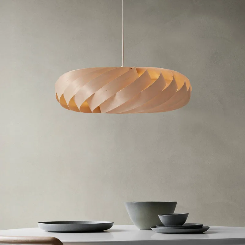hanglamp TR5, Ø 60 cm, naturel, berkenhout by Tom Rossau in Licht hout – product photo