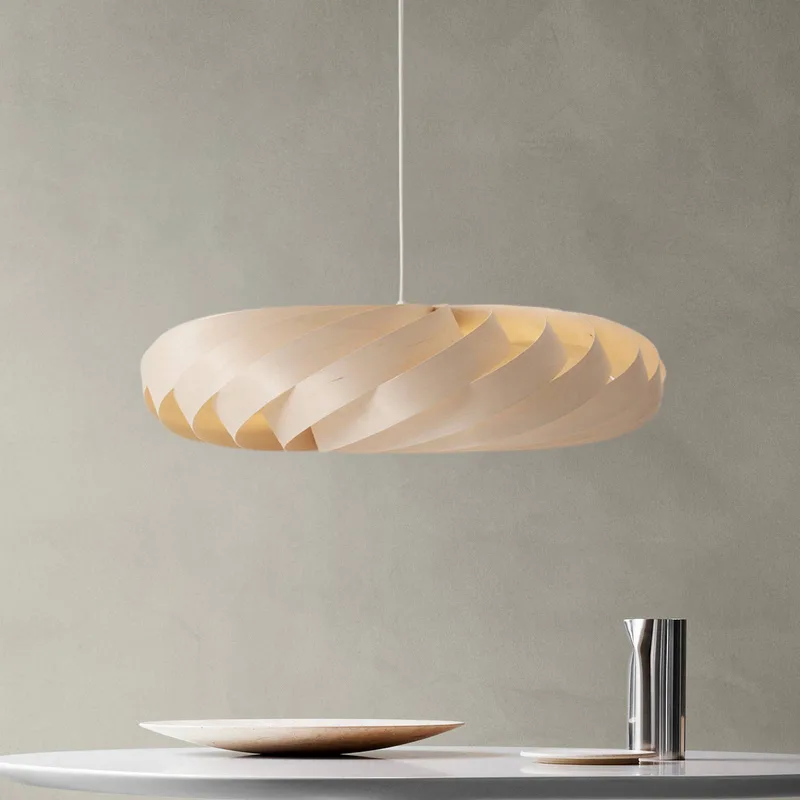 hanglamp TR5, Ø 80 cm, naturel, berkenhout by Tom Rossau in Licht hout – product photo 3 of 3