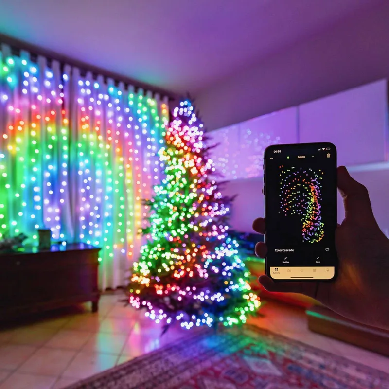RGB lichtkettingen, 250 lampjes 20m van Twinkly in Zwart – productfoto 5 van 5