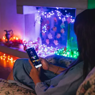 RGB lichtkettingen, 250 lampjes 20m van Twinkly in Zwart – productfoto 4 van 5