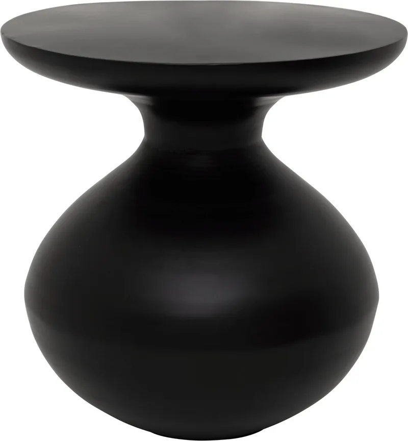 Bijzettafel Tummy metaal Ø38x40cm de Urban Nature Culture en Noir – photo du produit