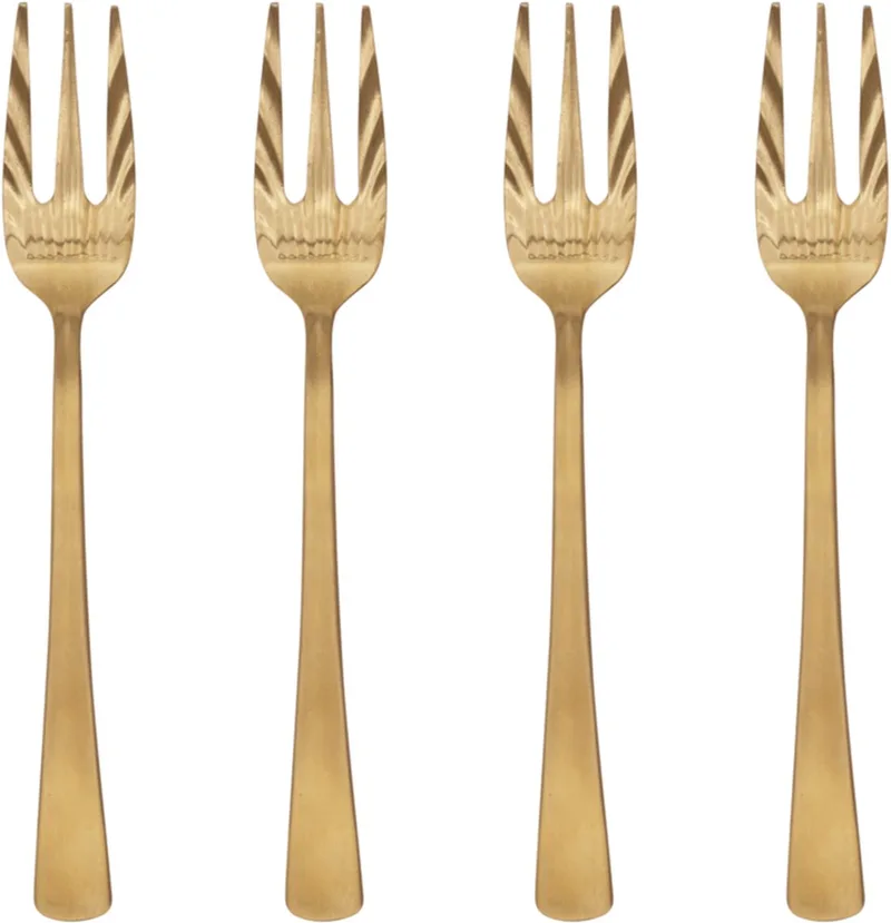 Gebaksvorkjes - Set van 4 vorkjes fra Urban Nature Culture i Guld – produktbillede
