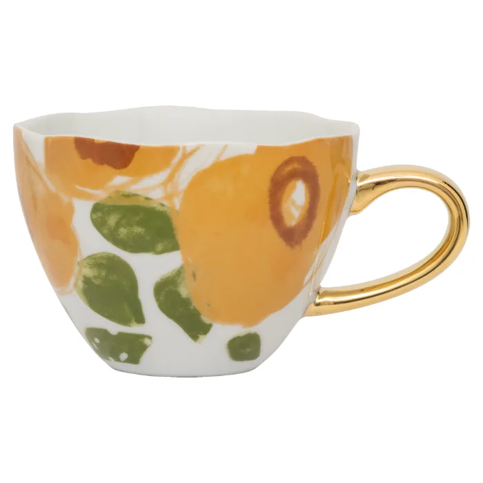 Good Morning Cup - Cappuccino-/theekop Floral Art Caramel by Urban Nature Culture – product photo