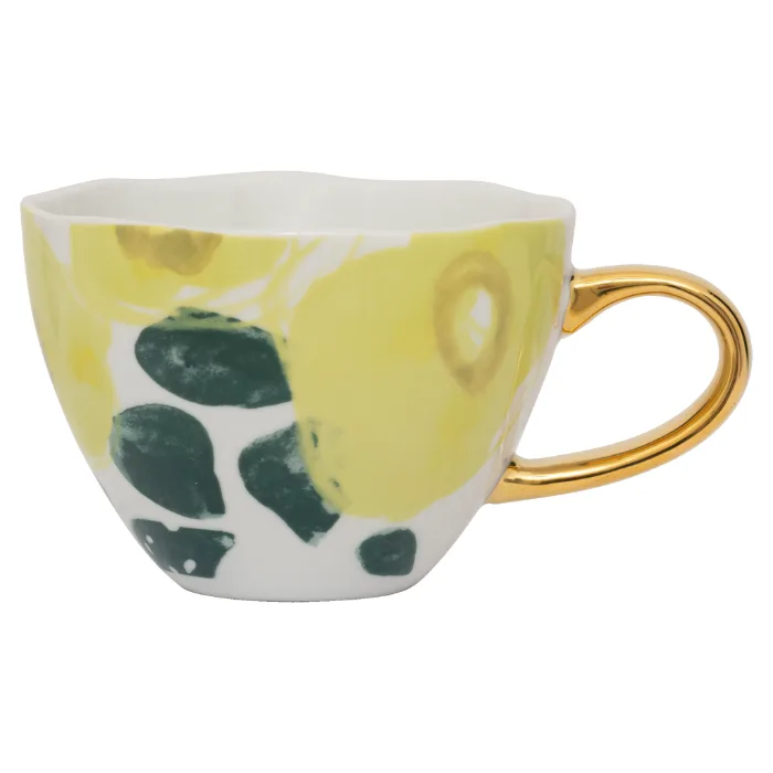 Good Morning Cup - Cappuccino-/theekop Floral Art Limelight by Urban Nature Culture – product photo