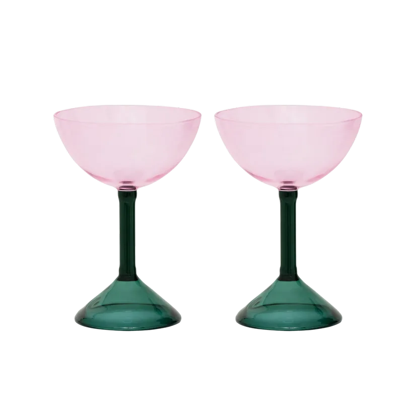 Urban Nature Culture Geschenkset Coupetteglas 2er-Pack Pink von Urban Nature Culture – Produktfoto