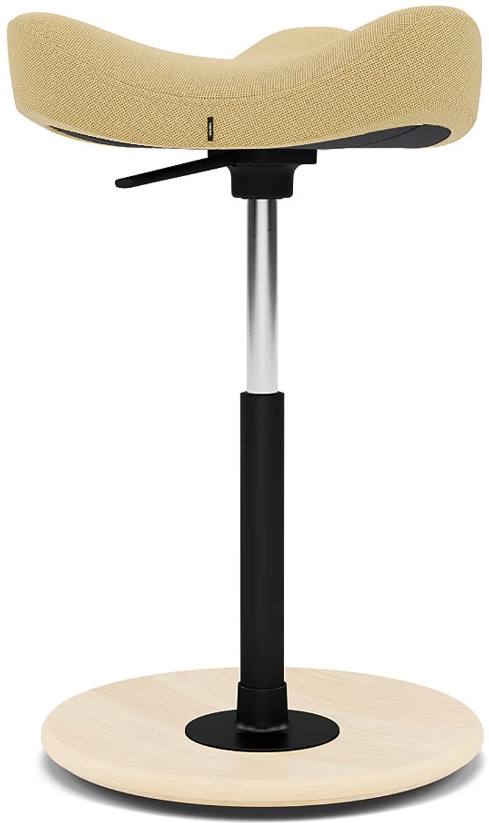 Move zadelkruk, Geel/Naturel Tonal - ergonomisch de Varier en Jaune – photo du produit