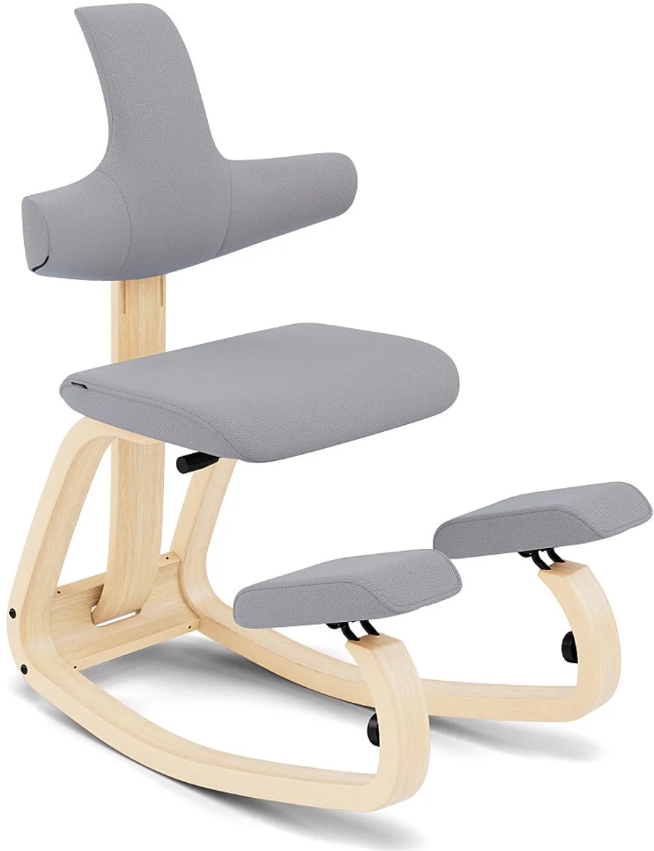 Thatsit kniestoel met rugleuning Grijs/Naturel | Tonal van Varier in Grijs – productfoto