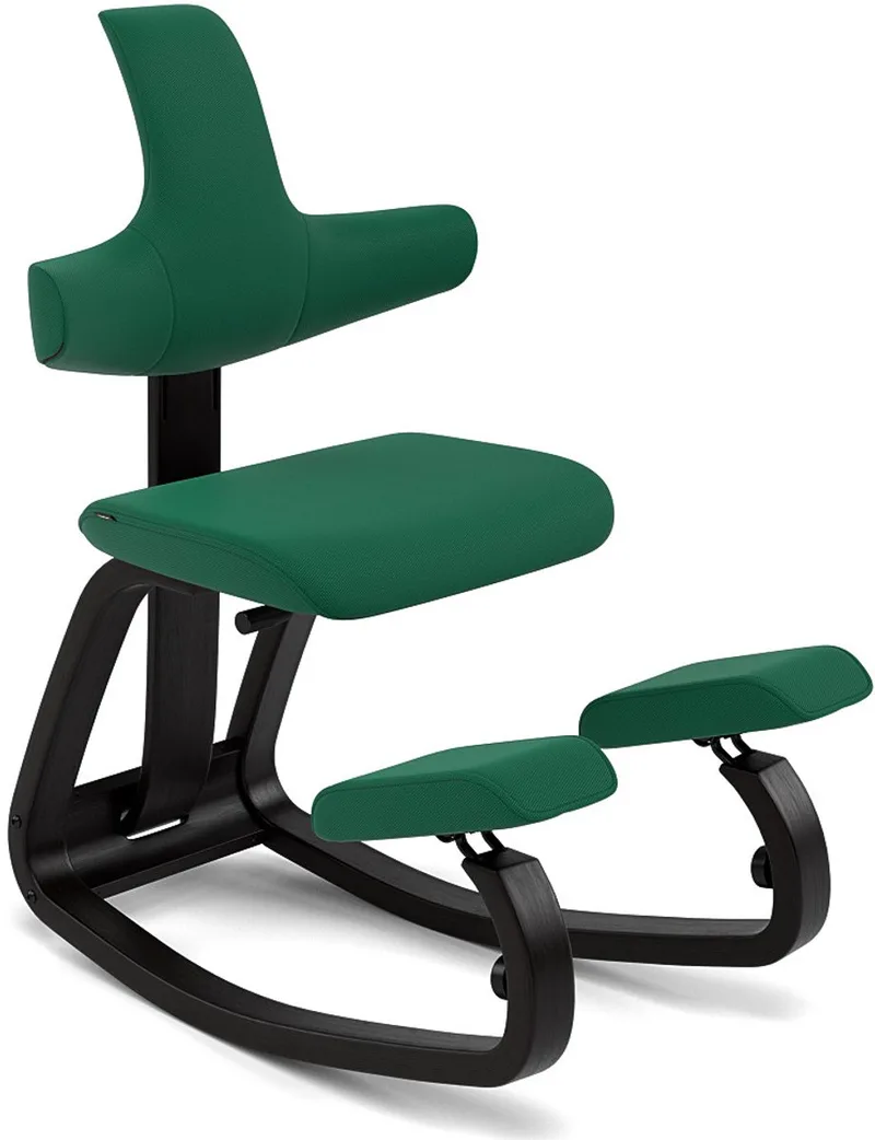 Thatsit kniestoel met rugleuning Groen/Zwart | Tonal van Varier in Groen – productfoto
