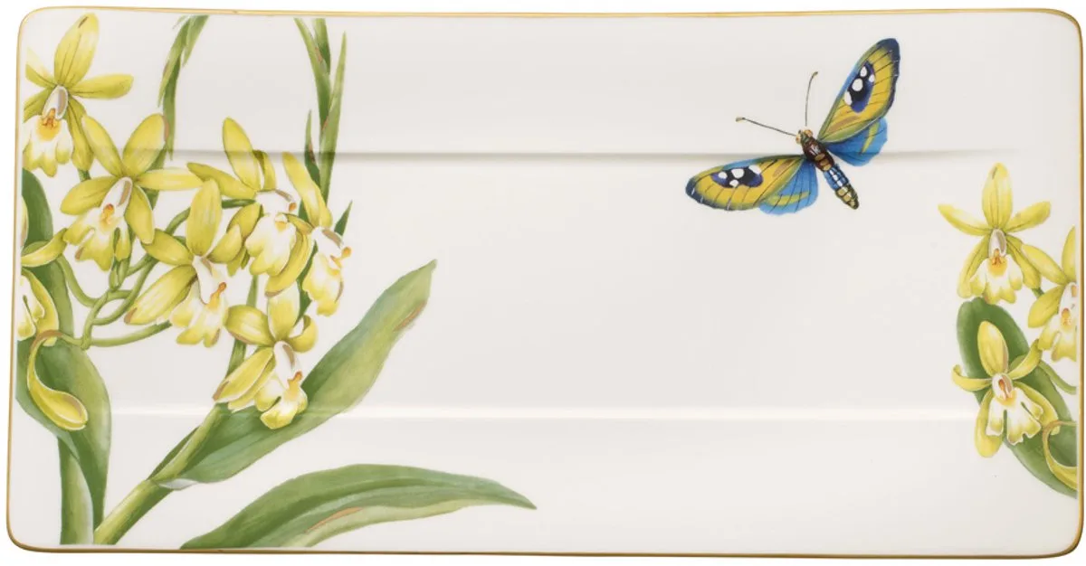 Amazonia Serveerbord 35 x 18 cm von Villeroy & Boch in Grün, Weiß, Gelb – Produktfoto