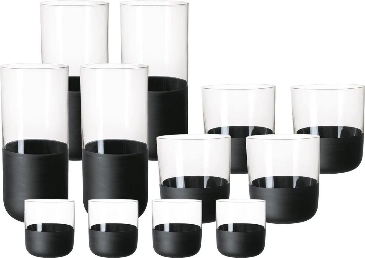 Bargläser Manufacture Rock Set van 12 von Villeroy & Boch in Zwart-transparant – Produktfoto
