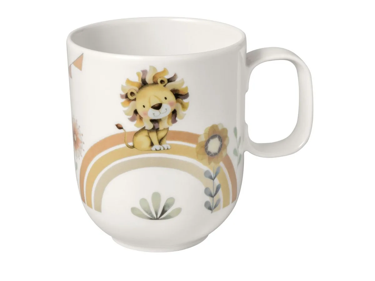 Becher Roar like a Lion Kinderbecher mit Henkel groß 0,28l, Premium Porcelain von Villeroy & Boch in Weiß – Produktfoto
