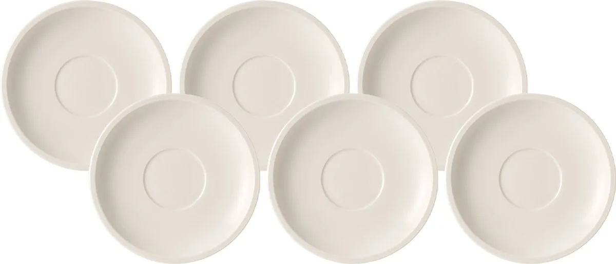 Café au Lait Untertassen Artesano Original ø 17 cm Set van 6 van Villeroy & Boch in Wit-gekleurd – productfoto