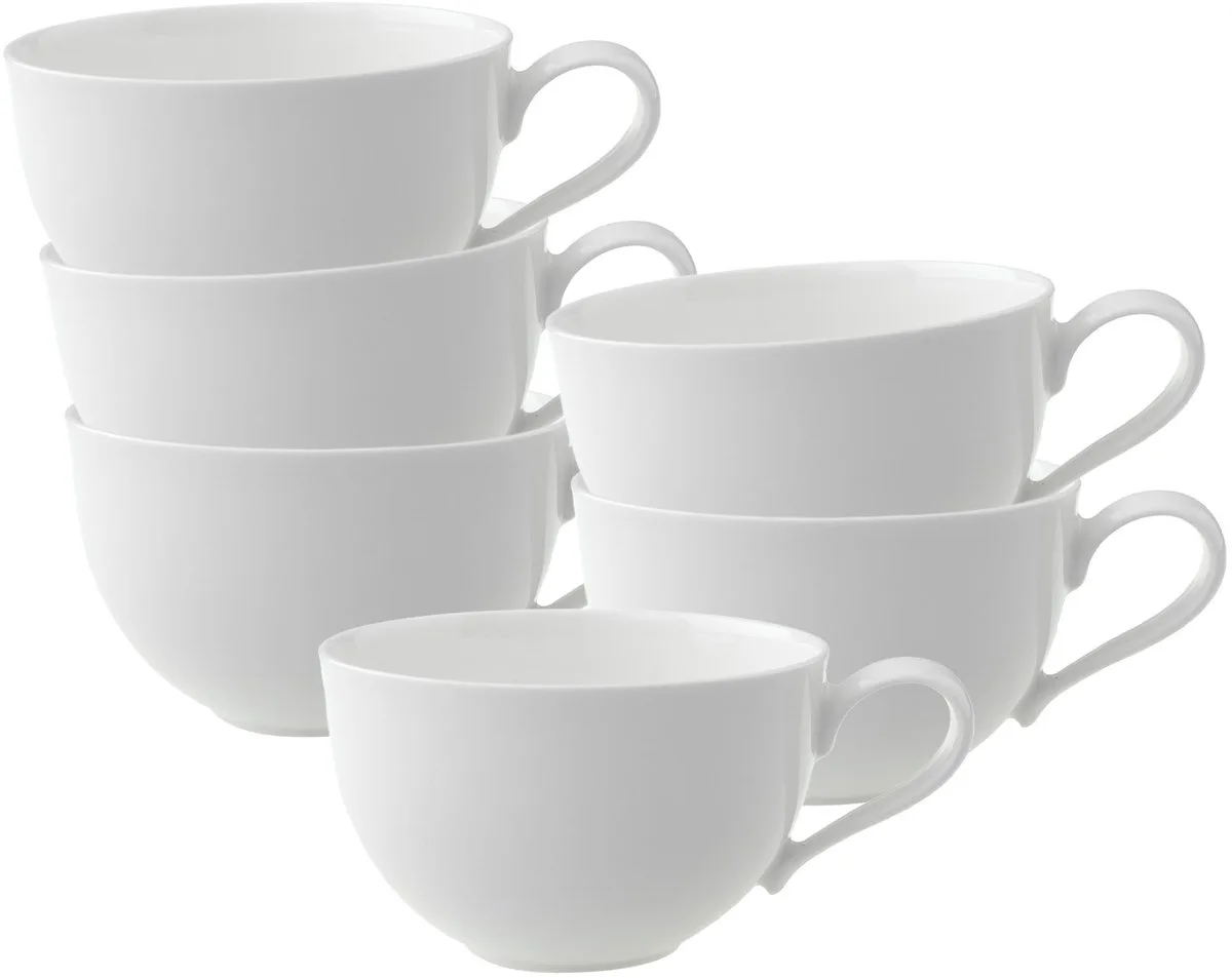 Cappuccinotassen New Cottage Basic 290 ml Set van 6 de Villeroy & Boch en Wit-gekleurd – photo du produit
