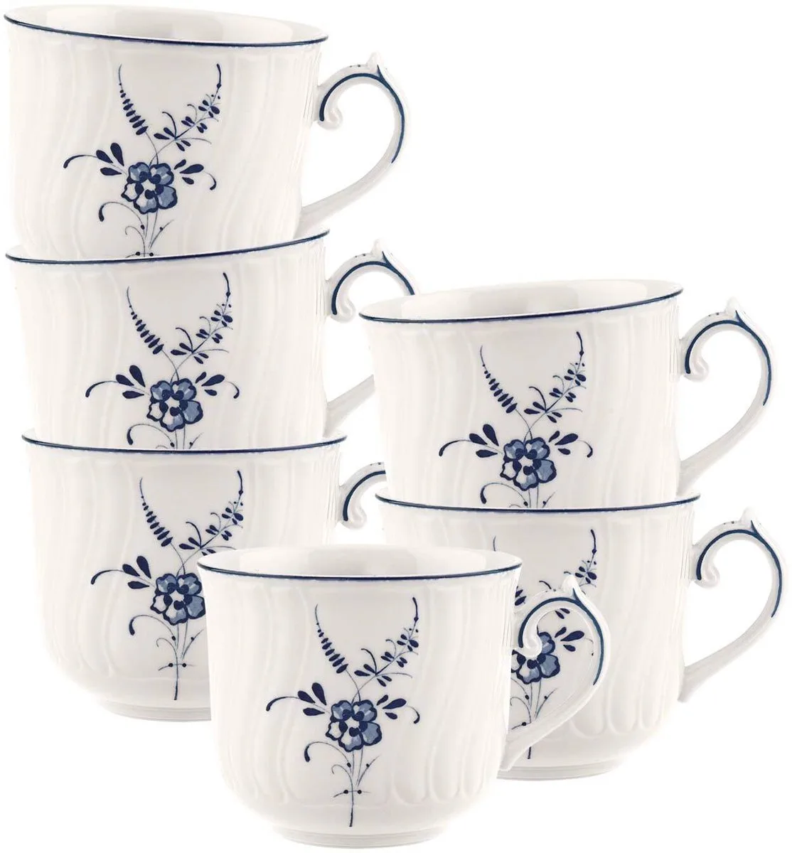 Cappuccinotassen Vieux Luxembourg 240 ml Set van 6 von Villeroy & Boch in Wit-blauw – Produktfoto