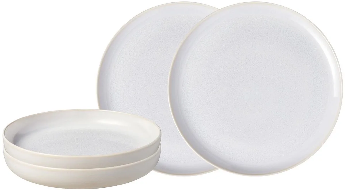 Crafted Cotton Dinerset 4 delig 2 pers van Villeroy & Boch in Wit – productfoto