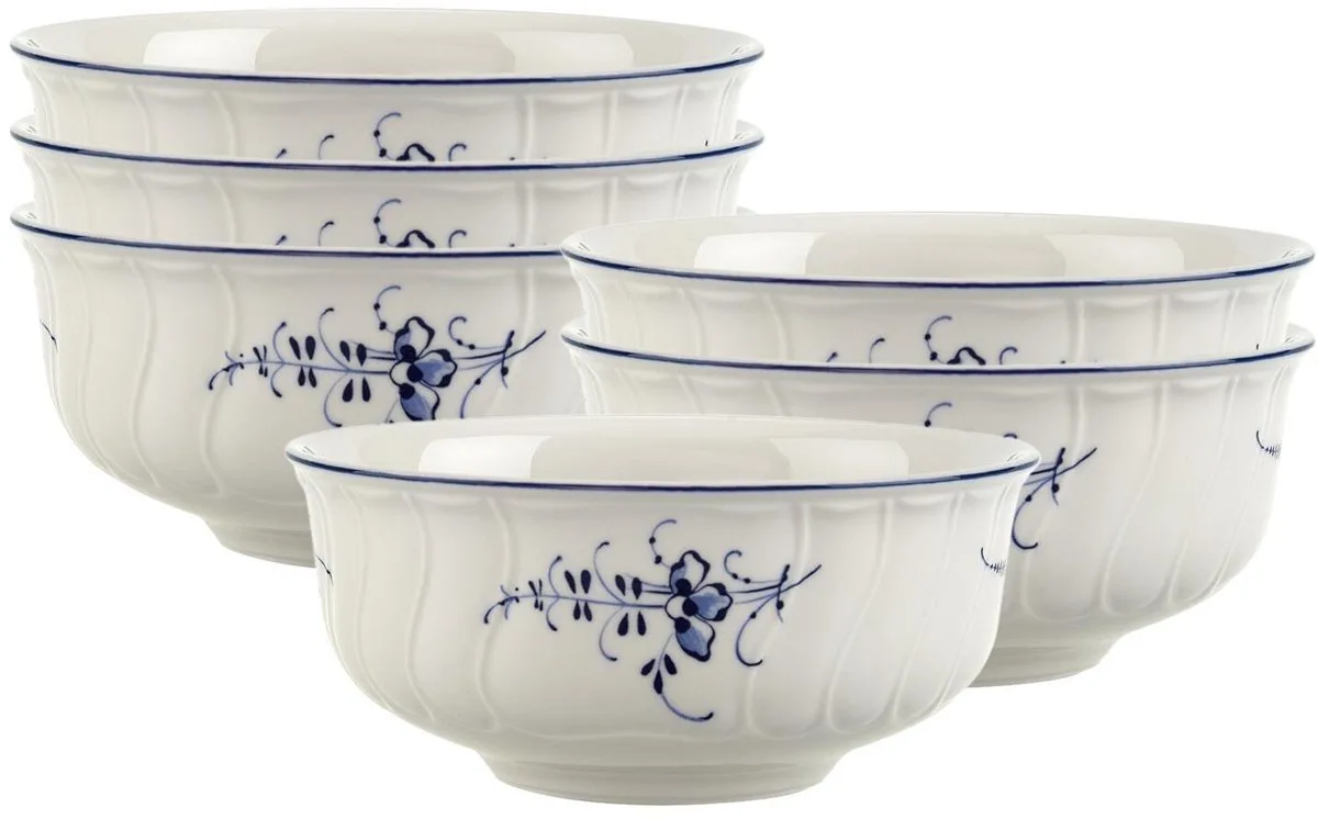 Dessertschalen Vieux Luxembourg ø 12,9 cm Set van 6 von Villeroy & Boch in Wit-blauw – Produktfoto