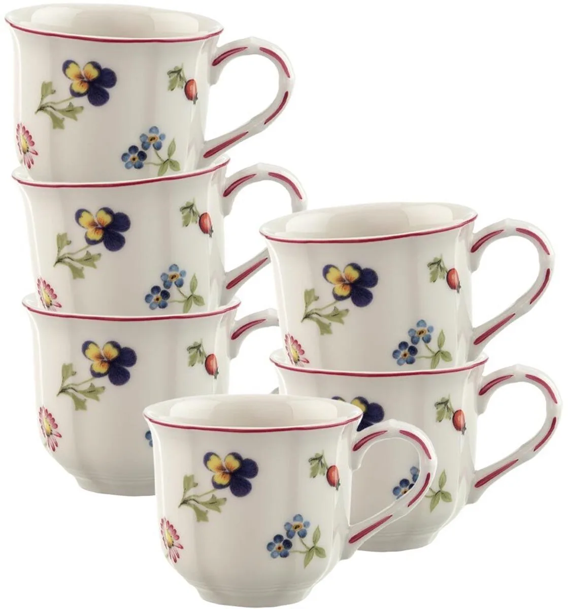 Espressotassen Petite Fleur 80 ml Set van 6 van Villeroy & Boch in Wit-gekleurd – productfoto