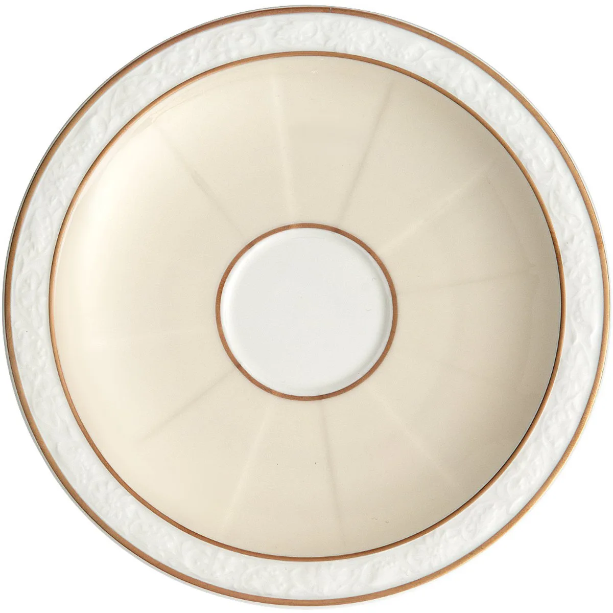 Espressountertasse Ivoire ø 13 cm van Villeroy & Boch in Wit, Geel, Goud – productfoto