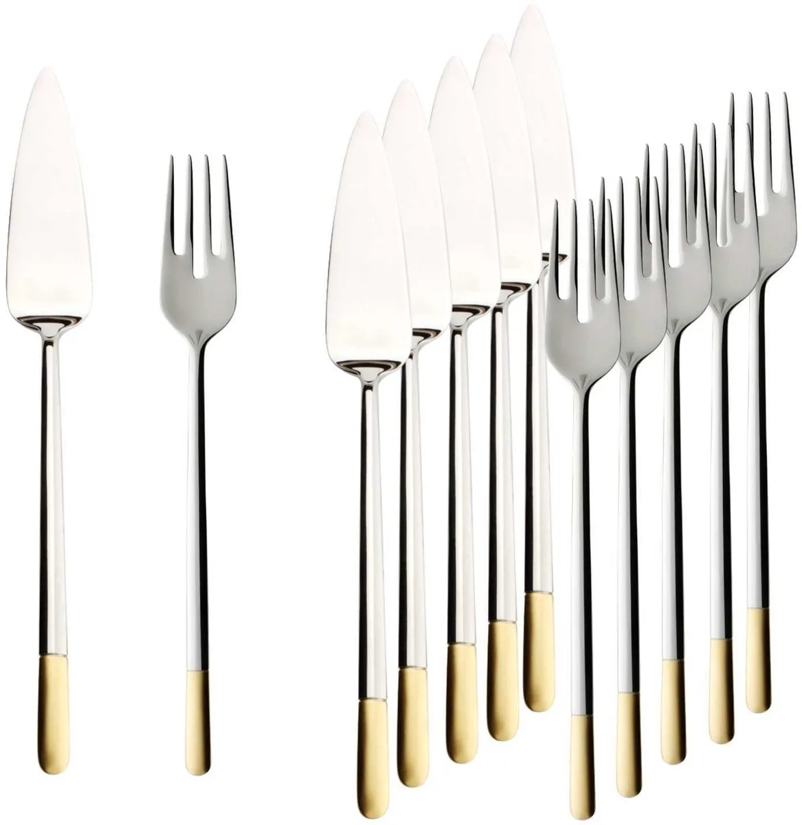Fischbesteck Ella teilvergoldet Set van 6 van Villeroy & Boch in Zilver – productfoto