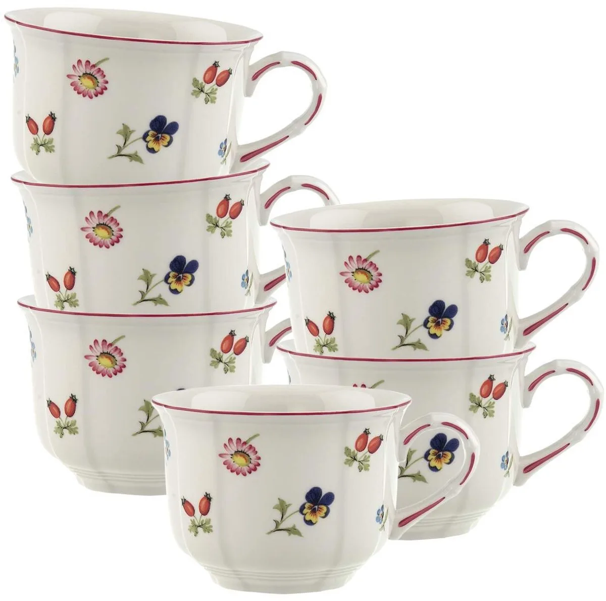 Frühstückstassen Petite Fleur 260 ml Set van 6 von Villeroy & Boch in Wit-gekleurd – Produktfoto