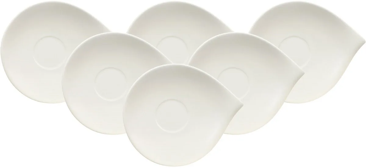 Frühstücksuntertassen Flow 21 x 18 cm Set van 6 von Villeroy & Boch in Wit-gekleurd – Produktfoto