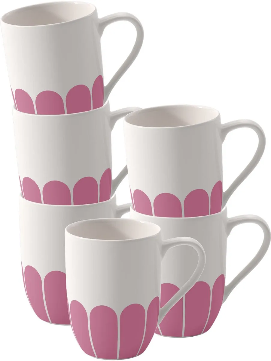 Henkelbecher Fleur Couleur 290 ml Set van 6 von Villeroy & Boch in Rosa – Produktfoto