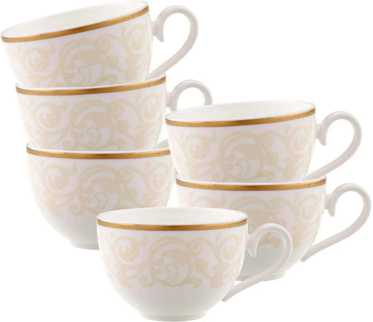 Kaffee-/Teeobertassen Ivoire 120 ml Set van 6 de Villeroy & Boch en Wit-goud – photo du produit