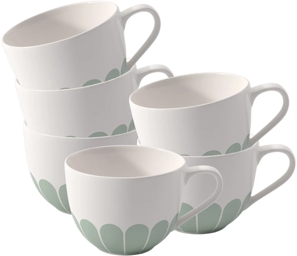 Kaffeetassen Fleur Couleur 160 ml Set van 6 von Villeroy & Boch in Grün – Produktfoto
