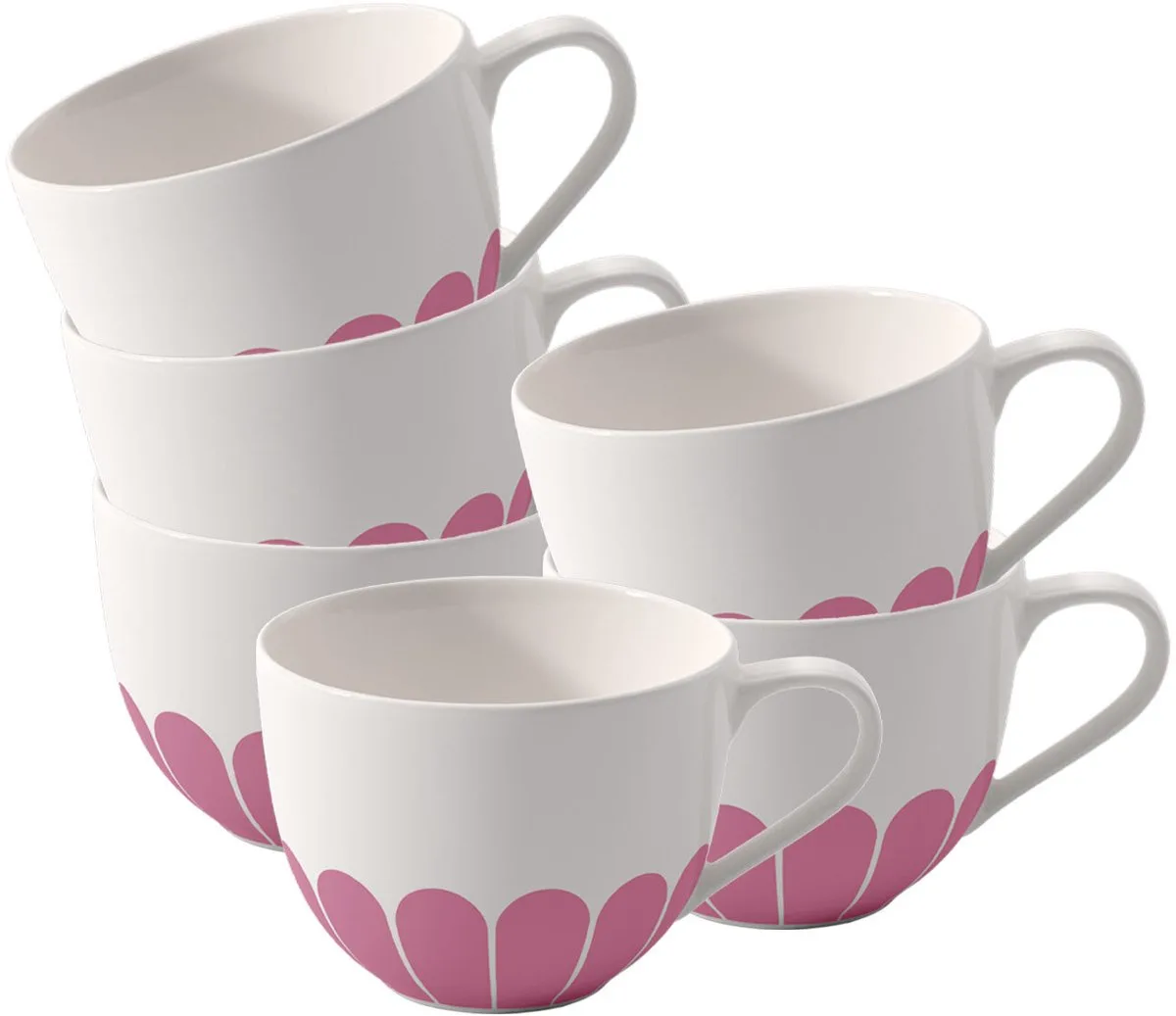 Kaffeetassen Fleur Couleur 160 ml Set van 6 van Villeroy & Boch in Roze – productfoto