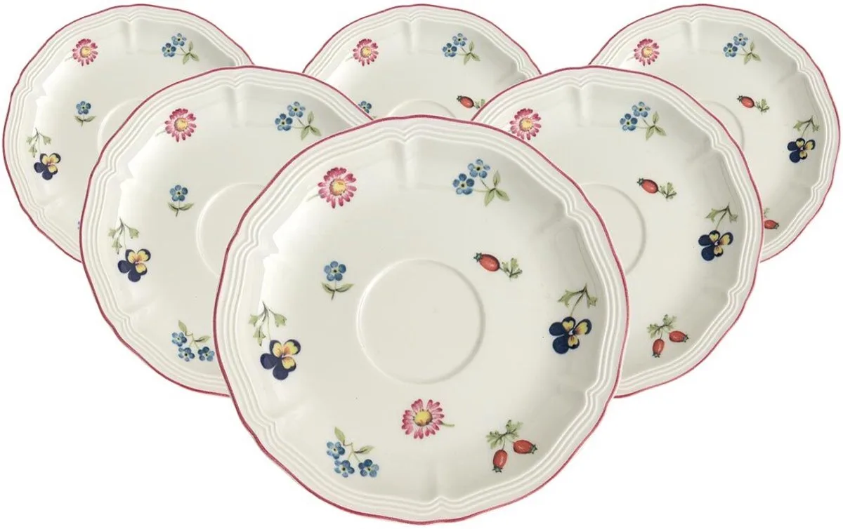 Kaffeeuntertassen Petite Fleur ø 14,5 cm Set van 6 von Villeroy & Boch in Wit-gekleurd – Produktfoto