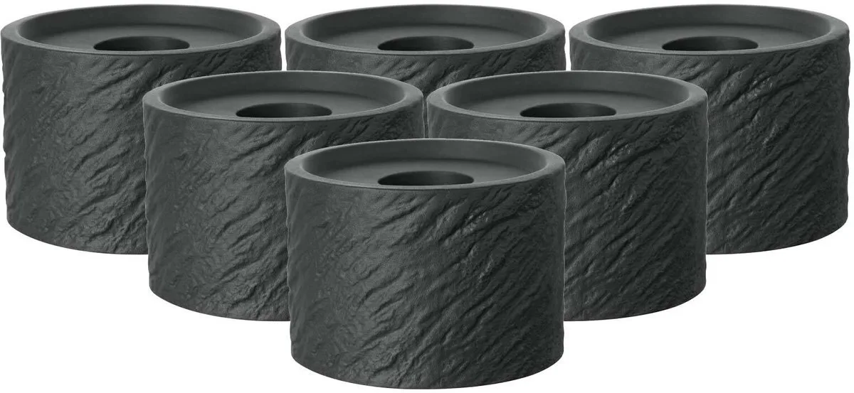 Kerzenhalter Manufacture Rock Home ø 6,3 cm Set van 6 van Villeroy & Boch in Zwart-gekleurd – productfoto