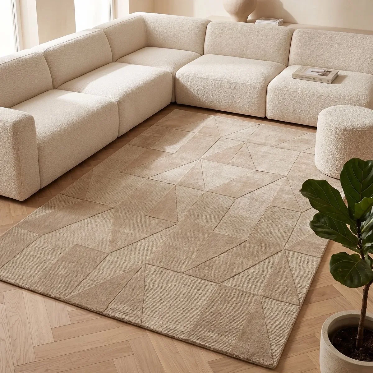 Laagpolig vloerkleed Wol - Ursule - 80x250 cm van Villeroy & Boch in Beige – productfoto