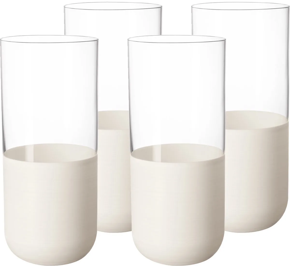 Longdrinkbecher Manufacture Rock 300 ml Set van 4 von Villeroy & Boch in Wit-transparant – Produktfoto