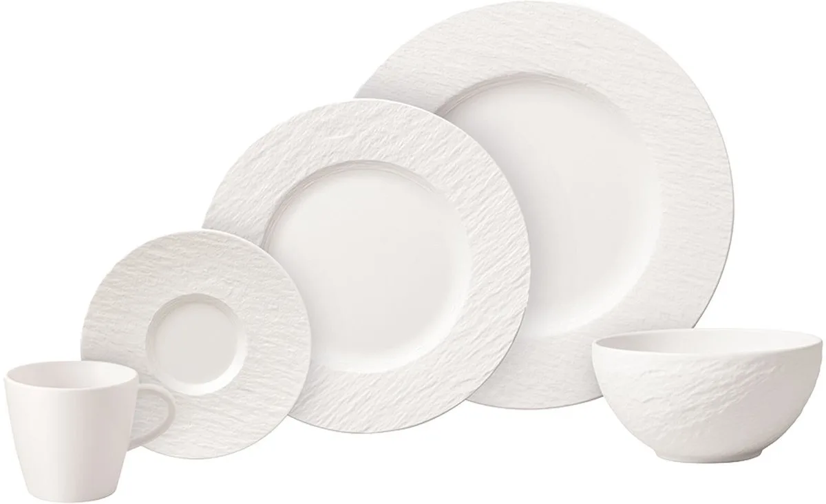 Manufacture Rock Blanc - Kombi-Set - 20-delig von Villeroy & Boch in Wit-gekleurd – Produktfoto